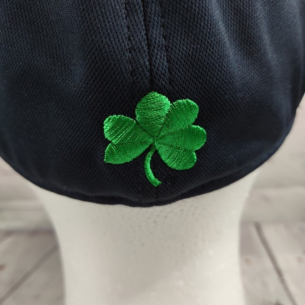 Top of the World Notre Dame Hat Memory Fit Green Shamrock ND Logo Navy Blue Cap - Picture 5 of 10